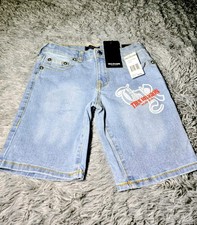 Size 10 Kids True Religion Graphic Logo Boys Denim Shorts