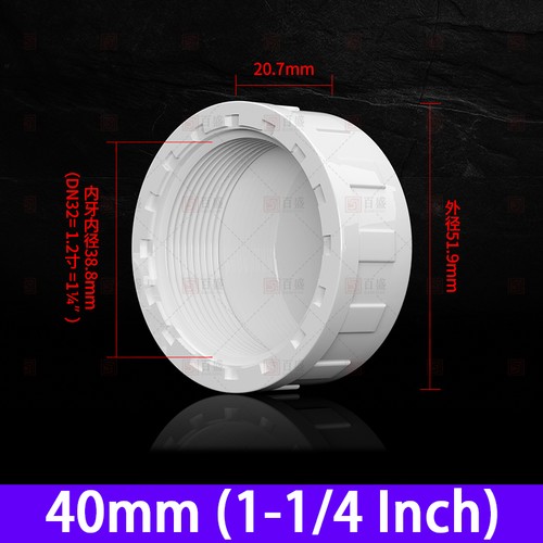 Tapa de extremo de rosca hembra de PVC de 20-63 mm Accesorios de plomería Tapa de corte de tubería - Junta - Imagen 18 de 32
