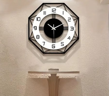 Modern Nordic Metal Wall Clock | Silent Non-Ticking | Geometric Living Room Deco