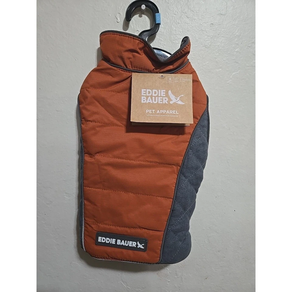 Eddie Bauer Dog Vest/Coat/Jacket Brown Grey Fleece Lined Size Small 12-20 Lbs Ne - Image 2 of 4