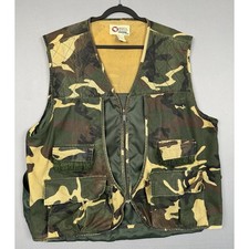 Vintage Sports Afield Army Camo Vest Mens 2XL Bird Pouch Hunting Shooting Range