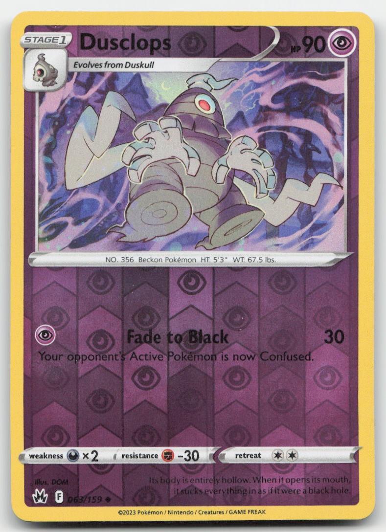 Dusclops Reverse Holo SWSH: Crown Zenith 063/159 NM