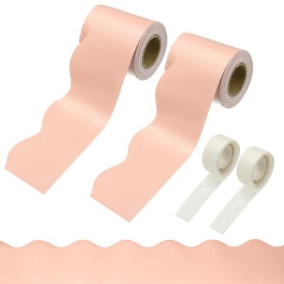 2 Rolls Bulletin Board Borders, 65.6ft Light Orange Border