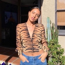 R�alisation Par tiger print blouse Size S #tigerprint #blouse