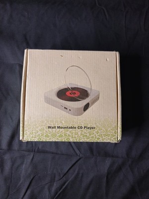 New Portable Wall Mountable Bluetooth CD Player with Remote Control White