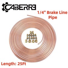 COPPER BRAKE FUEL PIPE HOSE LINE Tubing  25FT FEET 1/4'' ROLL + 16 FITTINGS