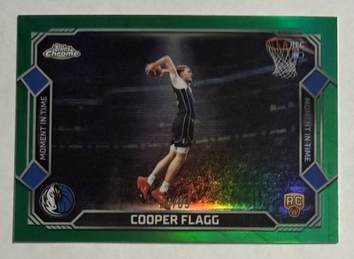 Cooper Flagg 2025-26 Topps Chrome Update Rookie Moment In Time Green /99