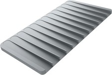 Self-Draining Light Grey Silicone Dish Drying Mat or Trivet for Kitchen Counter