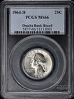 1964-D 25C Washington Quarter PCGS MS66