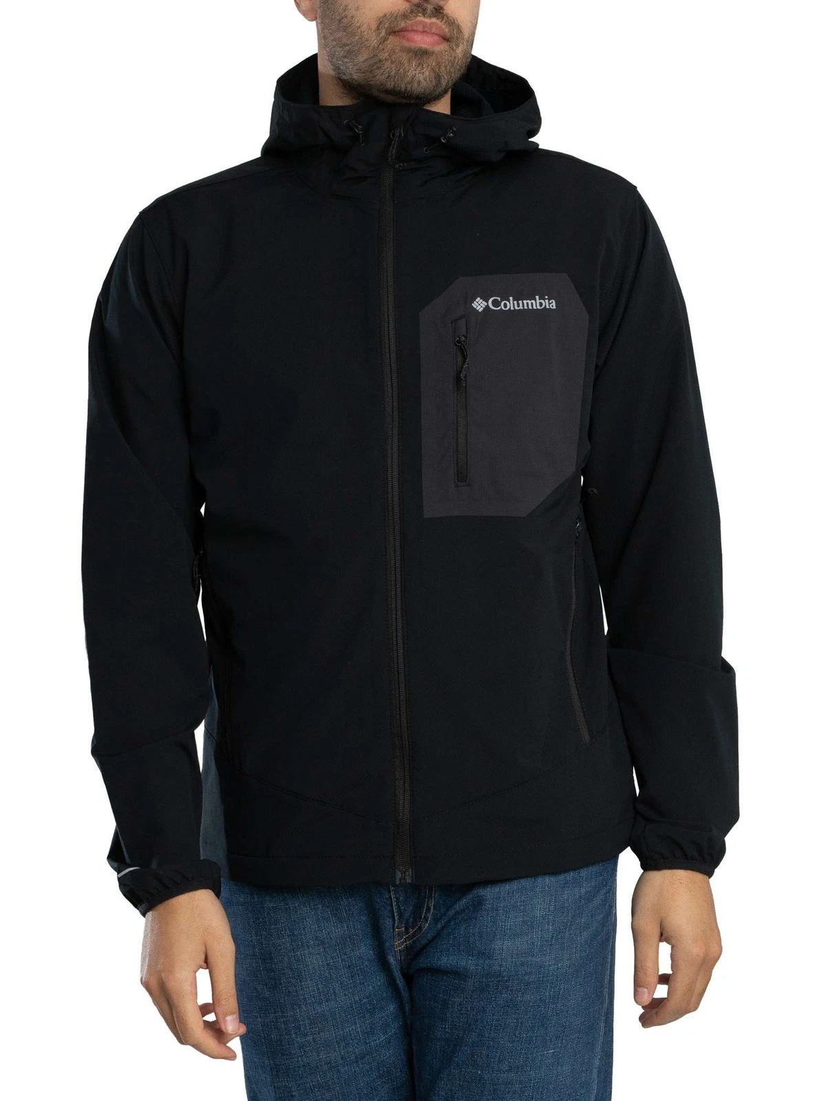 Columbia Men's Tall Heights III Hooded Softshell Jacket, Black