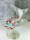 Vintage Murano Confetti Handblown Glass Fish Sculpture