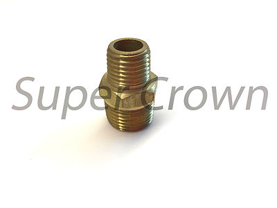 1 x New Brass NPT 3/8'' x 1/4'' Male Hex Nipple Straight Connector Adapter Fitting