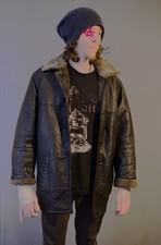 Vintage Genuine Leather Double Face Grey-brown Jacket Women Men Unisex