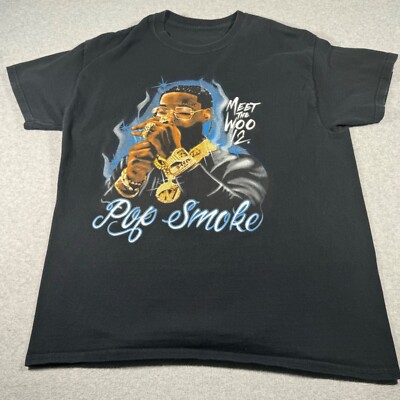 Pop Smoke Shirt Adult Large Black American Rapper Meet the Woo Music Tour Mens