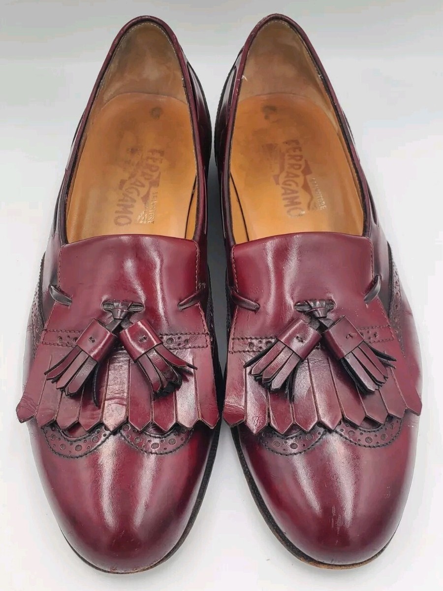 SALVATORE FERRAGAMO Tassel Loafers Mens 10 B Dress Shoes  display picture 2