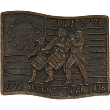 Spirit 76 Bicentennial American Revolution July 4 Hippie 70s Vintage Belt Buckle