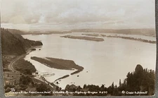 RPPC Postcard Oregon OR Columbia River Highway Riverview From Crown Pt Hwy C1918