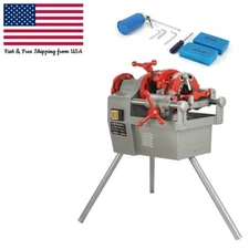Electric Pipe Threader Machine 3 Legs 1/2"-2" Threading Cutter 750W