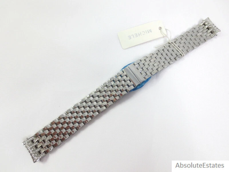 MICHELE Watch Band 16mm (NWOT) 16mm Deco Seven-Link Stainless Steel Bracelet MS16DM235009  main image 2