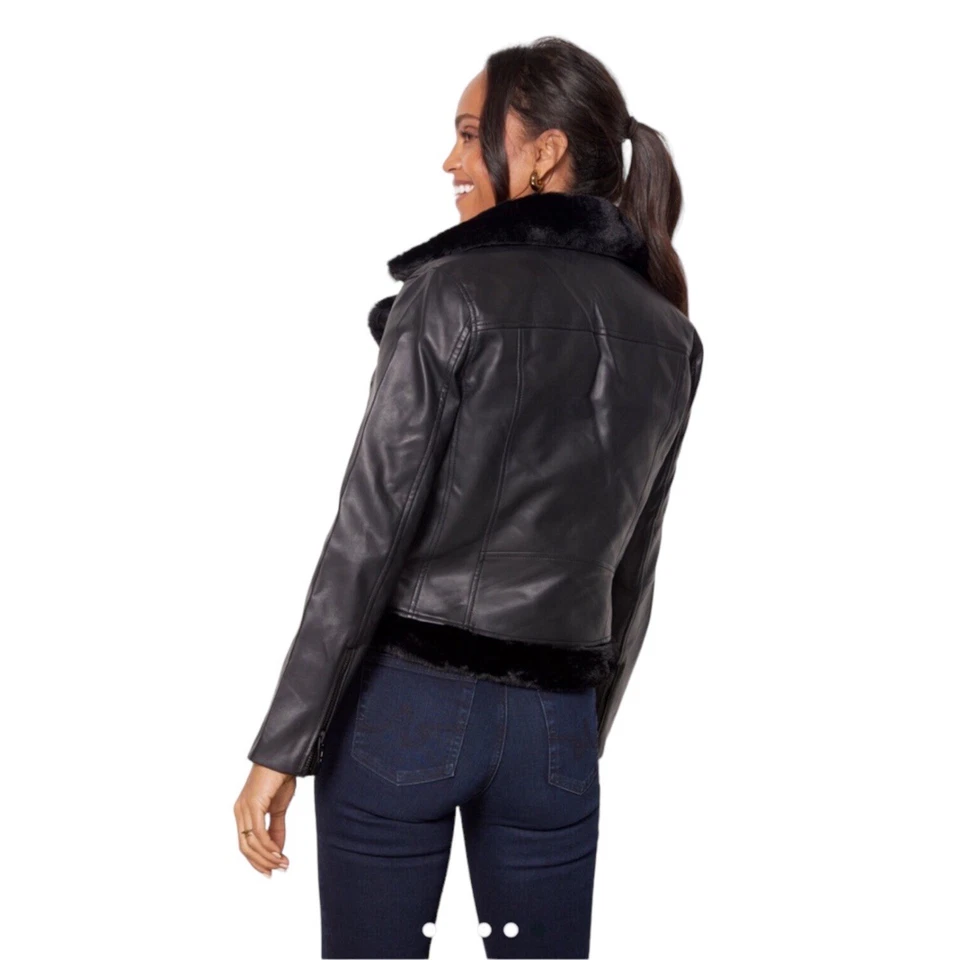 Chaqueta de Noche Perfecta Dos en Uno BLANK-NYC, Negra Motociclista Talla S NUEVA Con Etiquetas Foto 4 de 4