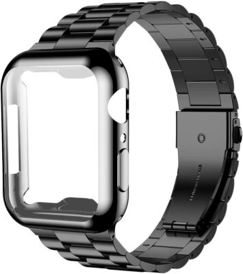 For Apple Watch Series 9 8 7 41/45MM Metal iWatch Strap Band+Full Screen Case