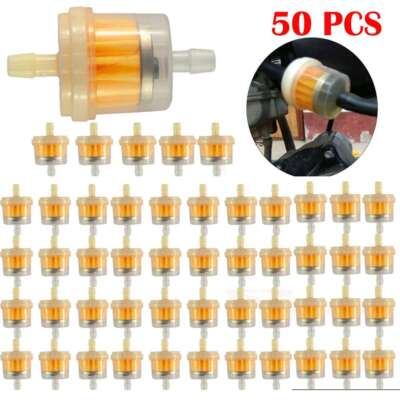 50PCS 6MM 7MM 1/4'' Inline Fuel Gas Filter Lawn Mower Samll Engine Fuel Filter US