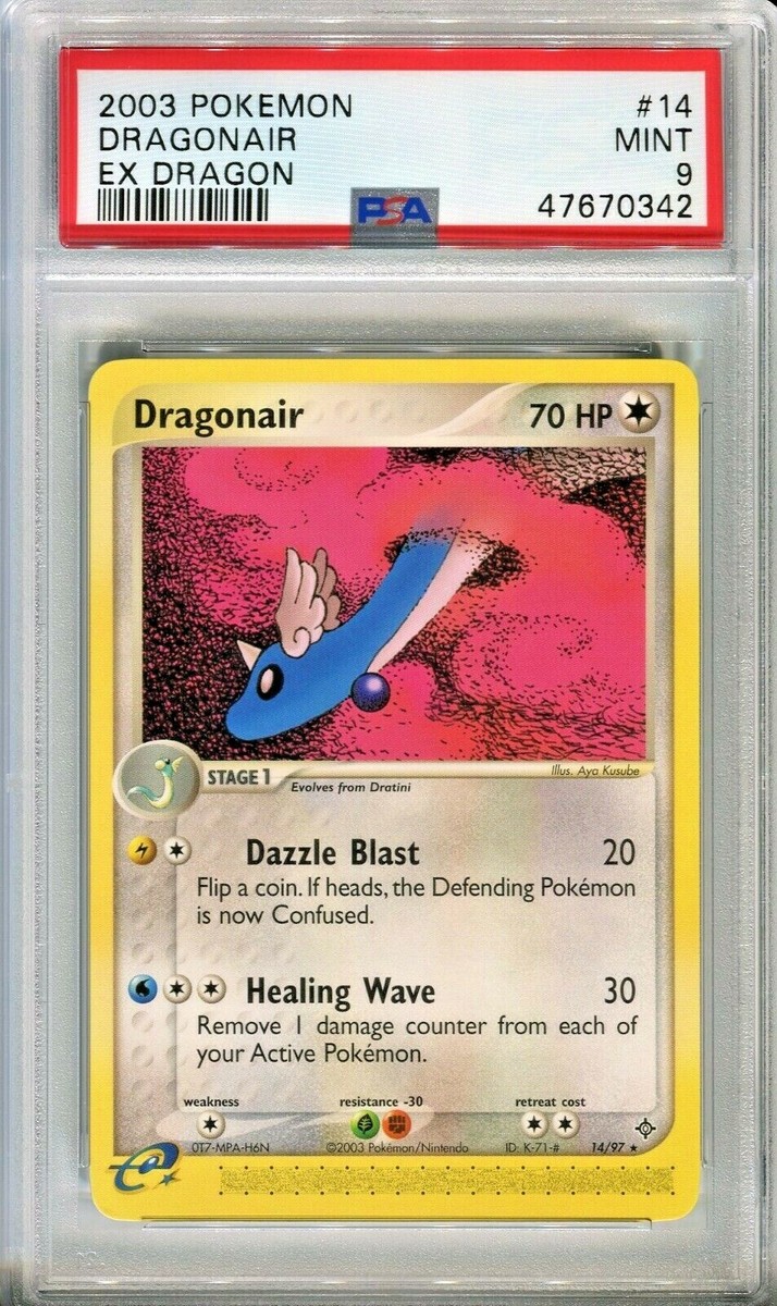 PSA 9 MINT Pokemon DRAGONAIR Non-Holo Rare 2003 ex Dragon #14/97