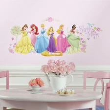 Disney PRINCESS GLOW 36 Wall DeCaLs Rapunzel Ariel Cinderella Stickers Decor New
