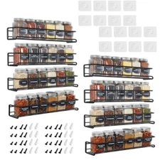 2SETS Spice Rack Wall Mount 4-Tier Space-Saving Wall Spice Rack Organizer Hang