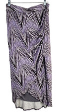 Maeve Womens Size M Purple Chevron Print Tulip Anthropologie Pull On Lined Skirt