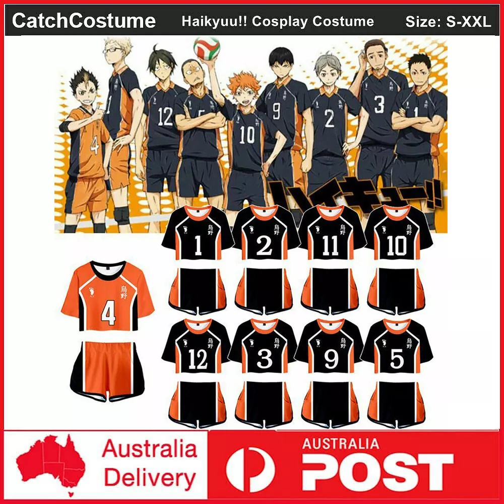 Anime Haikyuu!! Karasuno High School Volleyball Club Hinata  Shyouyou/Kageyama Tobio Jersey Cosplay Costume 8 Numbers to Choose