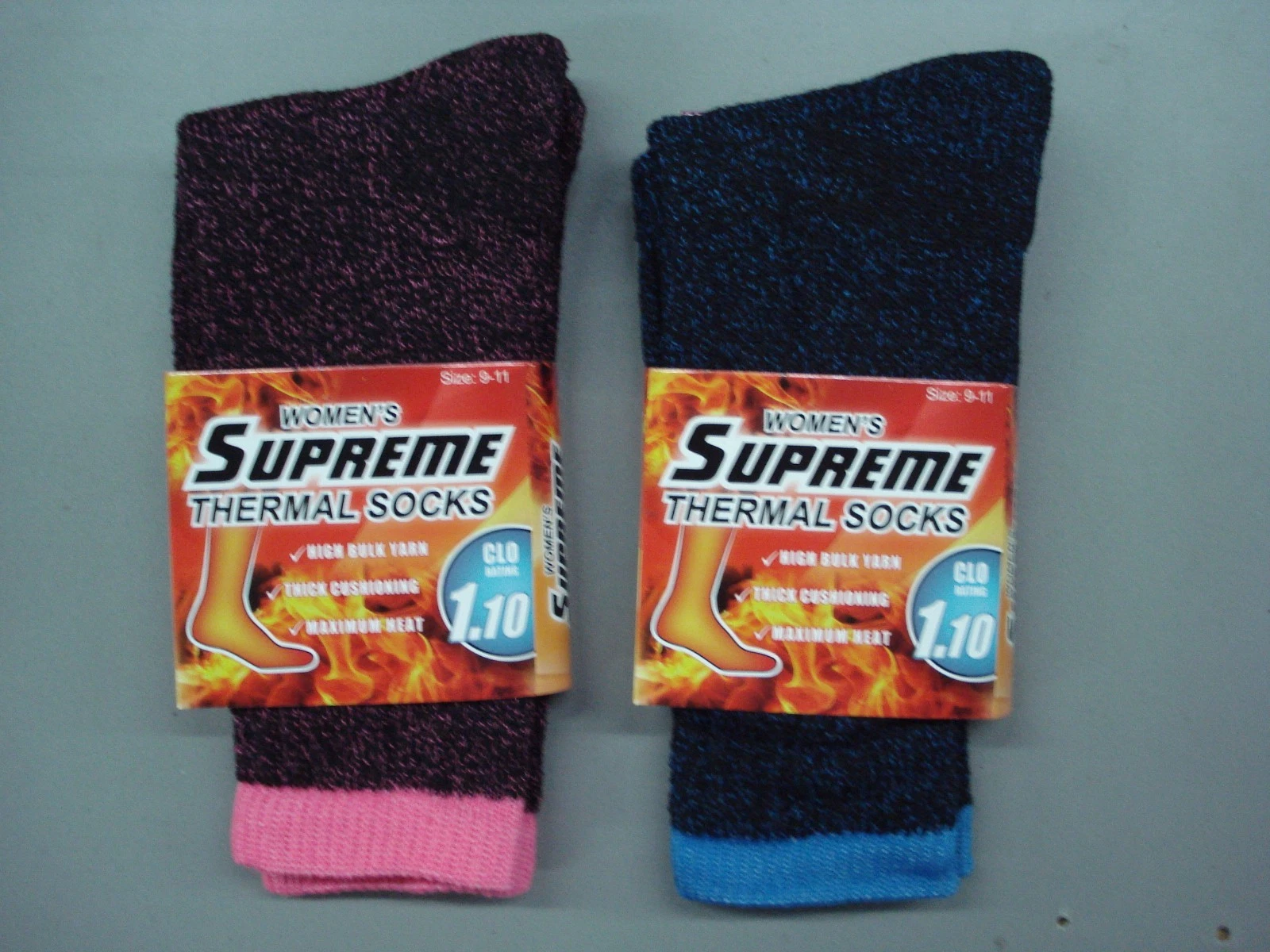 NWT PGM Wool Blend Supreme Thermal Boot Socks 2 Pair Size 9 11 Multi #14D