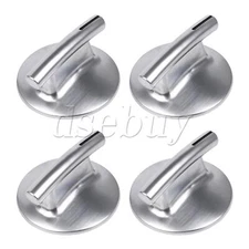 4 Pieces Burner Control Knob Replacement for Whirlpool WP74010839 Silver White