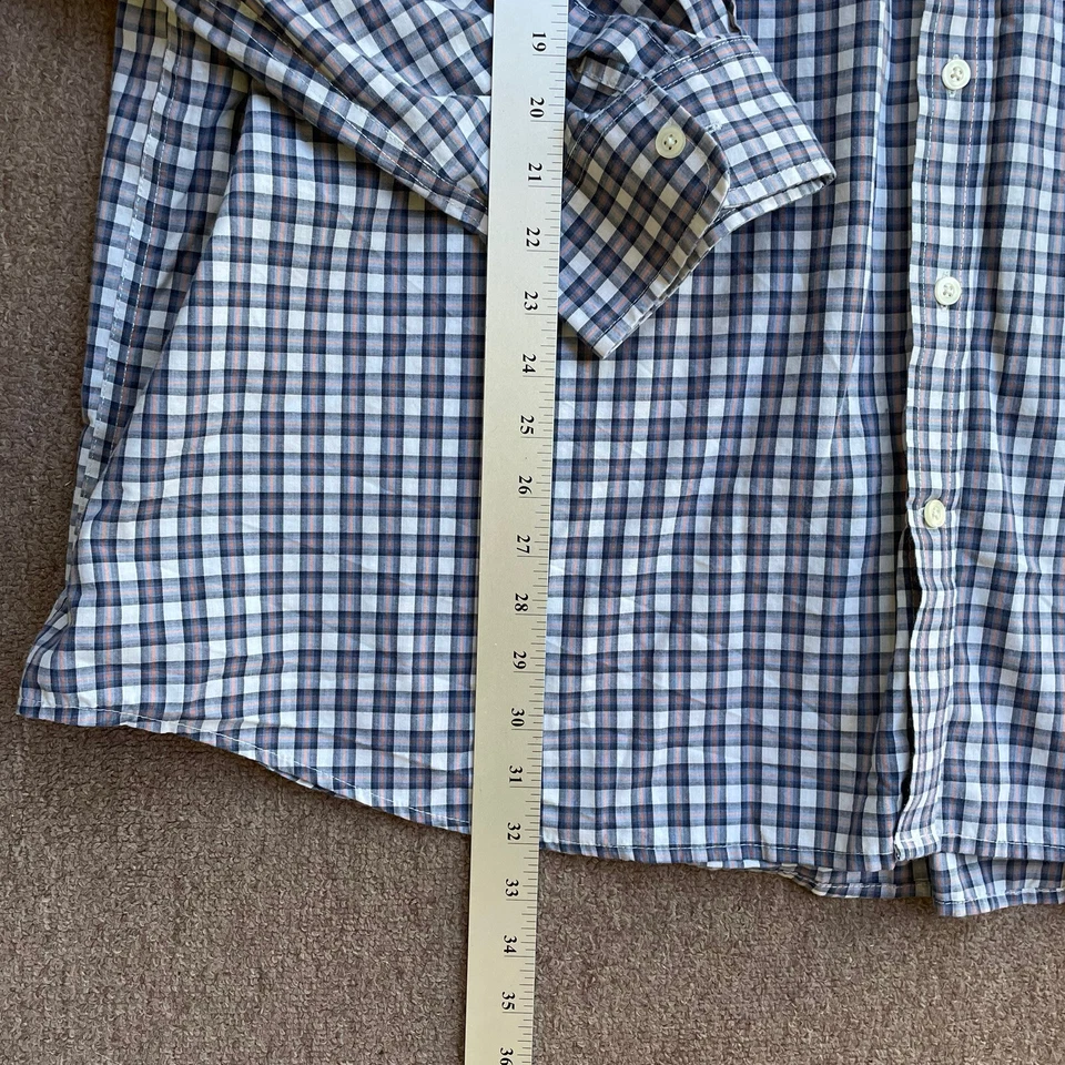 Foundry Men’s Plaid Button Down Collared Shirt Blue Long Sleeve 4X - Image 3 of 4