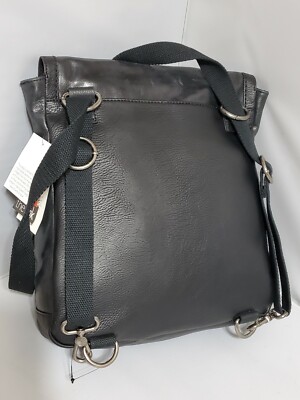 New The Sak Ventura II black LEATHER Convertible Backpack  display picture 2