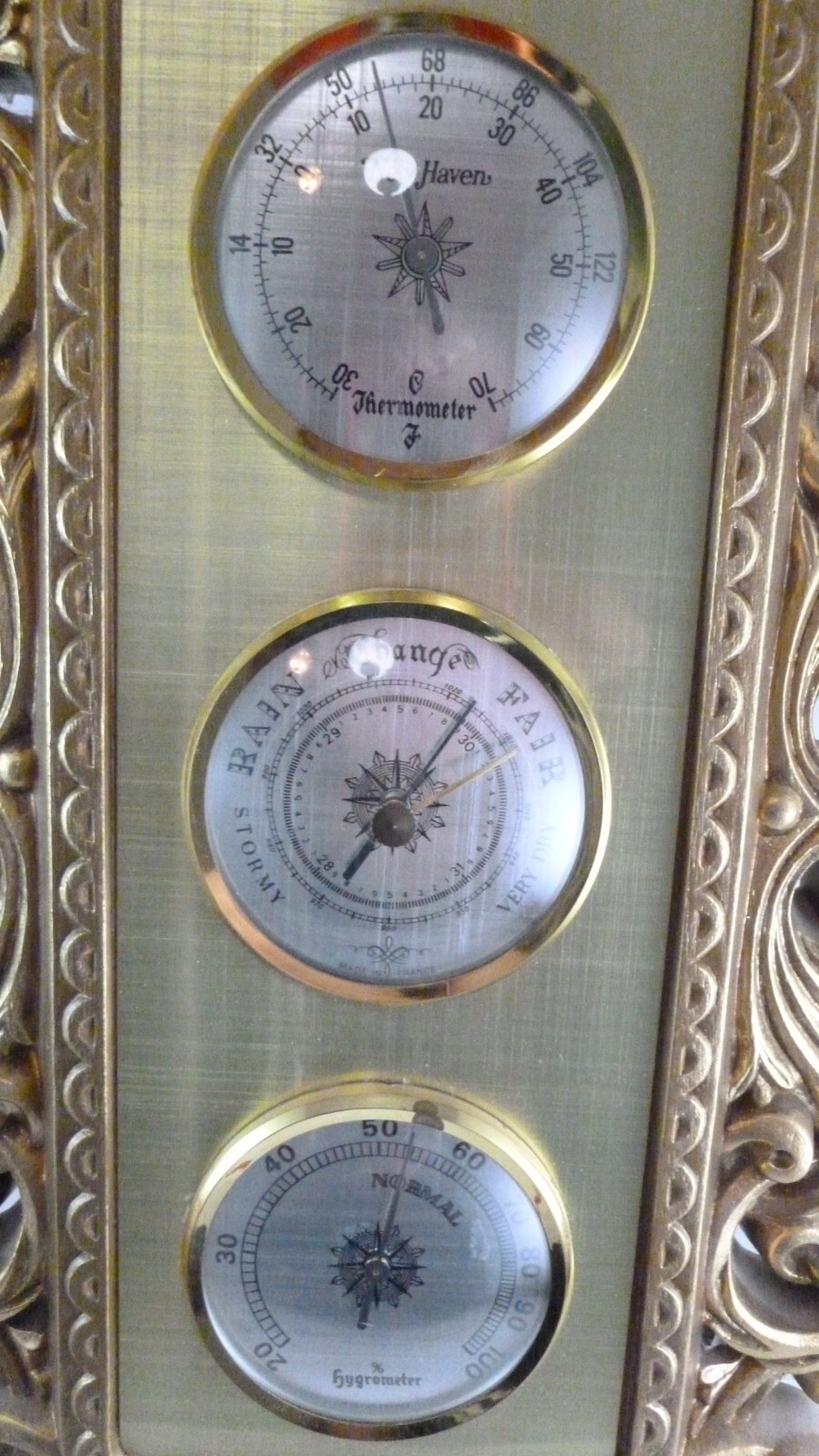 Vintage New Haven Weather Station Barometer Thermometer Hygrometer