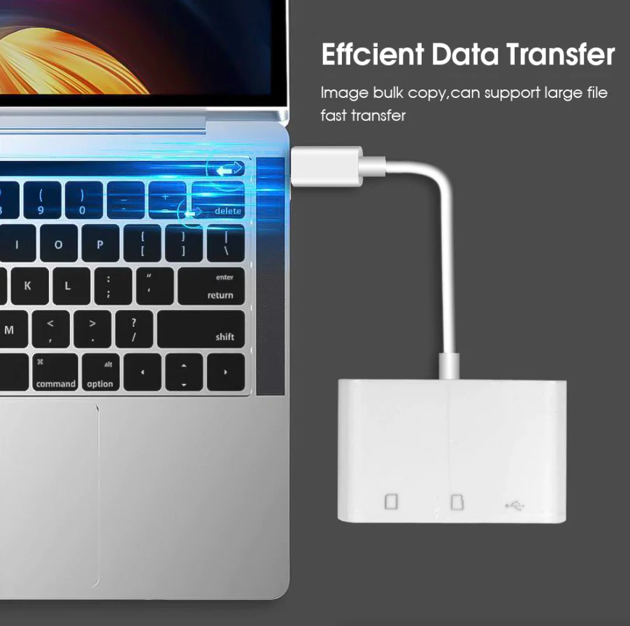USB C 3 in 1 Hub Converter Type-C Adapter SD Card Reader For MacBook Pro Laptop - Image 4 of 4
