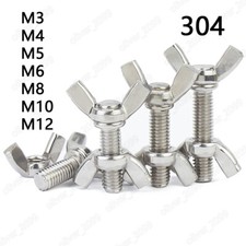 304 Stainless Steel Wing Thumb Screws With Wing Thumb Nut M3 M4 M5 M6 M8 M10 M12