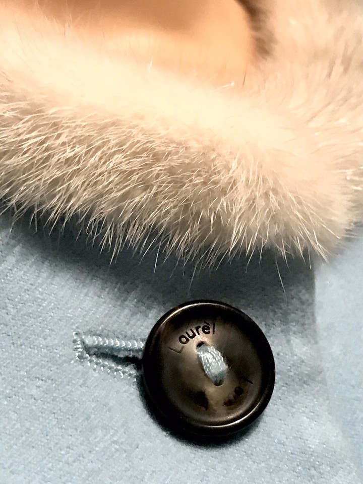 Laurel Three Piece Light Blue Virgin Wool Shift Dress Skirt Jacket