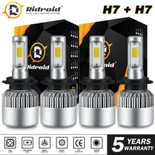 For VW Jetta Passat Golf H7+H7 LED Headlight Bulb Kit High Low Beam 600W 60000LM
