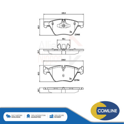 Fits BMW 3 Series 1 + Other Models Brake Pads Set Front Allied Nippon