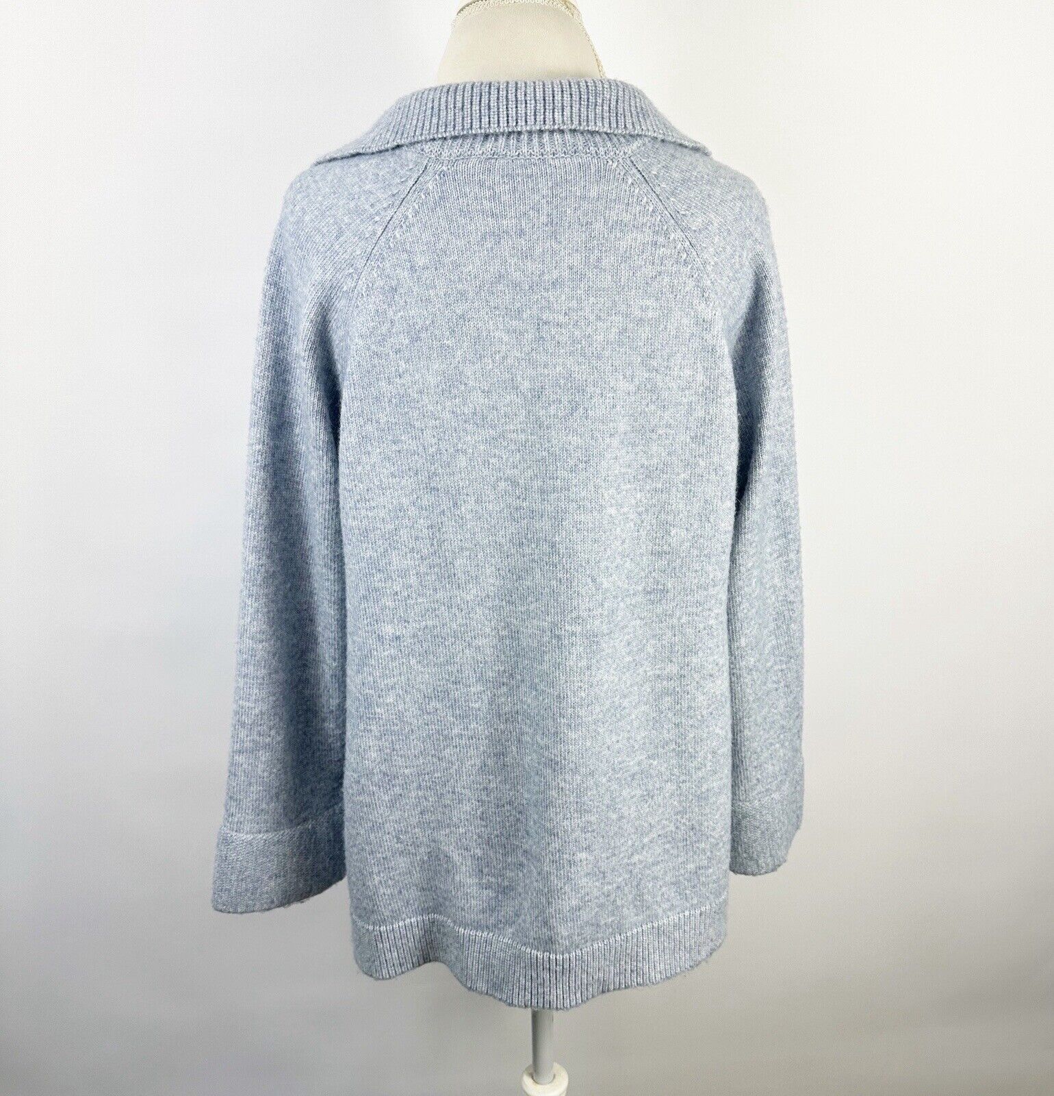 Soft Surroundings Blue Alice Sweater V-Neck Colla… - image 4