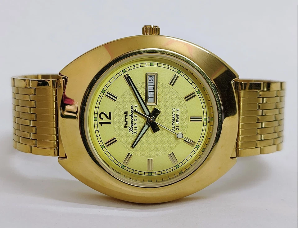 Vintage HMT KANCHAN SUPREME Auto Winding Day & Date 21-Jewels Men's Wristwatch - Image 4 of 4