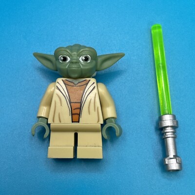 Lego Star Wars Minifigure Jedi Master Yoda White Hair Green