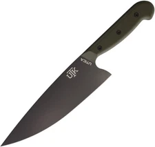 Utica Kutmaster II Chef's Kitchen Knife 8" Stainless Blade Green G10 Handle