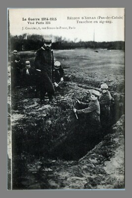 Postcard RPPC WW1 Region D'Arras Tranchee En Zig Zag France