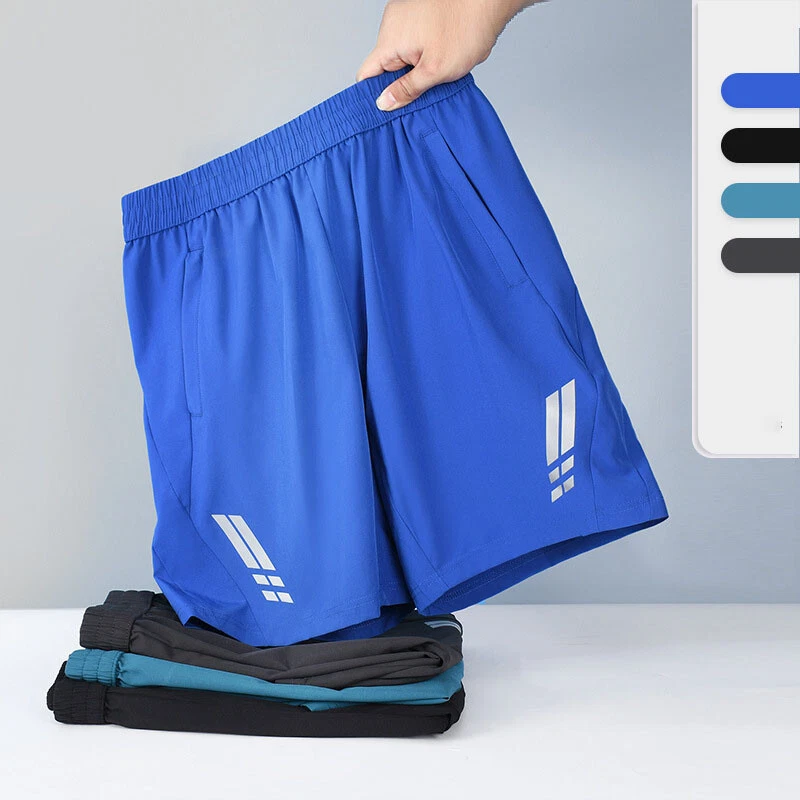 Pantalones Cortos para Correr de Verano Hombres Deportes Correr Fitness Pantalones Cortos Secado Rápido Gimnasio Pantalones Cortos Foto 4 de 4