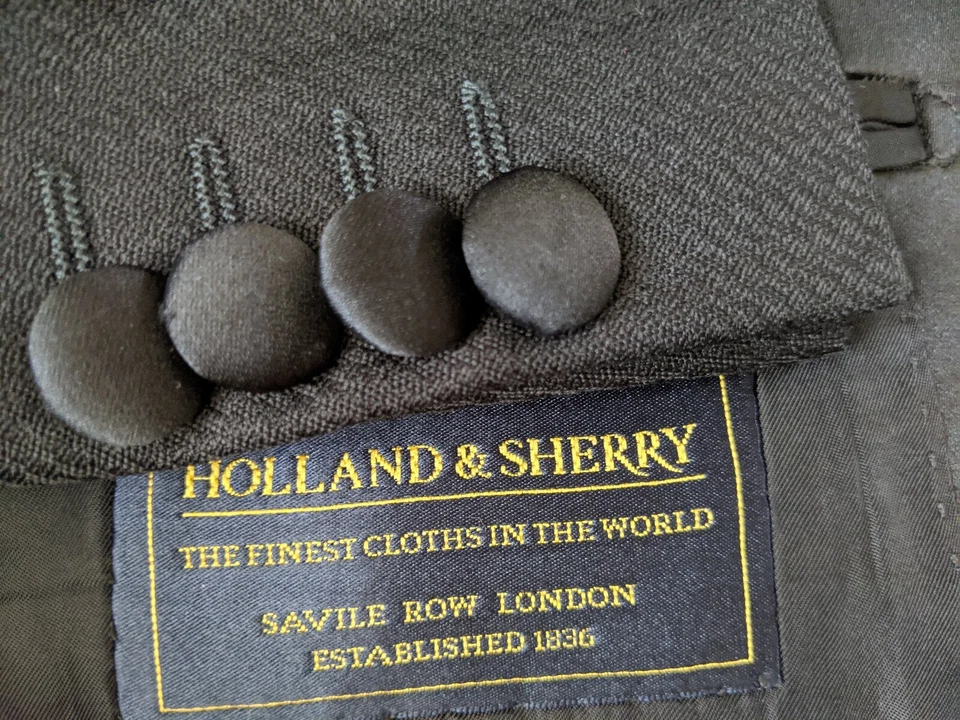 46R HOLLAND & SHERRY Dinner Evening Cocktail Diamond Texture Blazer Jacket 56 EU - Image 2 of 4