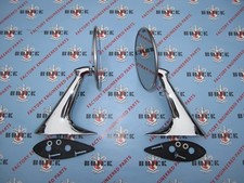 1957-1958 Buick Outside Rear View Mirrors. Pair. Chrome W Gaskets Hardware