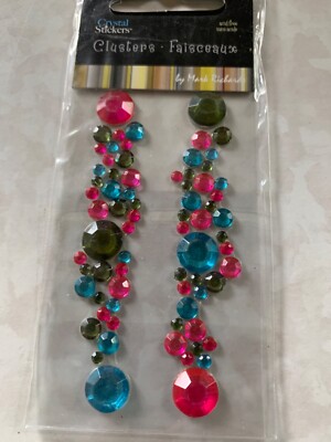 CRYSTAL STICKER CLUSTERS MULTI-COLOR-SIZE GEMSTONE CLUSTER ROUNDS